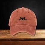 Peeking Cat Printed Cap
