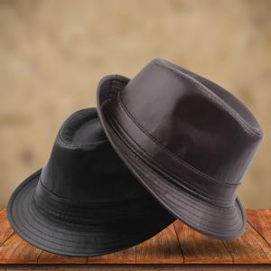 Faux Leather Jazz Hat