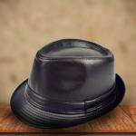 Faux Leather Jazz Hat