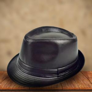 Faux Leather Jazz Hat