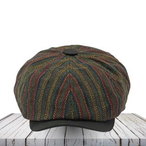 Striped Color-Blocked Newsboy All Season
