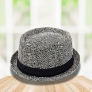 British French plaid short Brim Jazz Hat