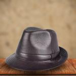 Faux Leather Jazz Hat