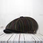 Striped Color-Blocked Newsboy All Season